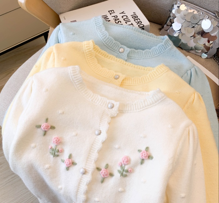 Stereoscopic sweater sweet cardigan for women