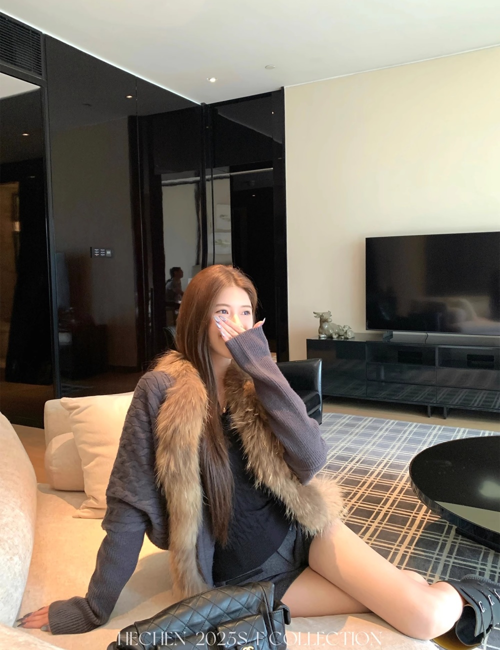 Korean style long sleeve sweater knitted coat
