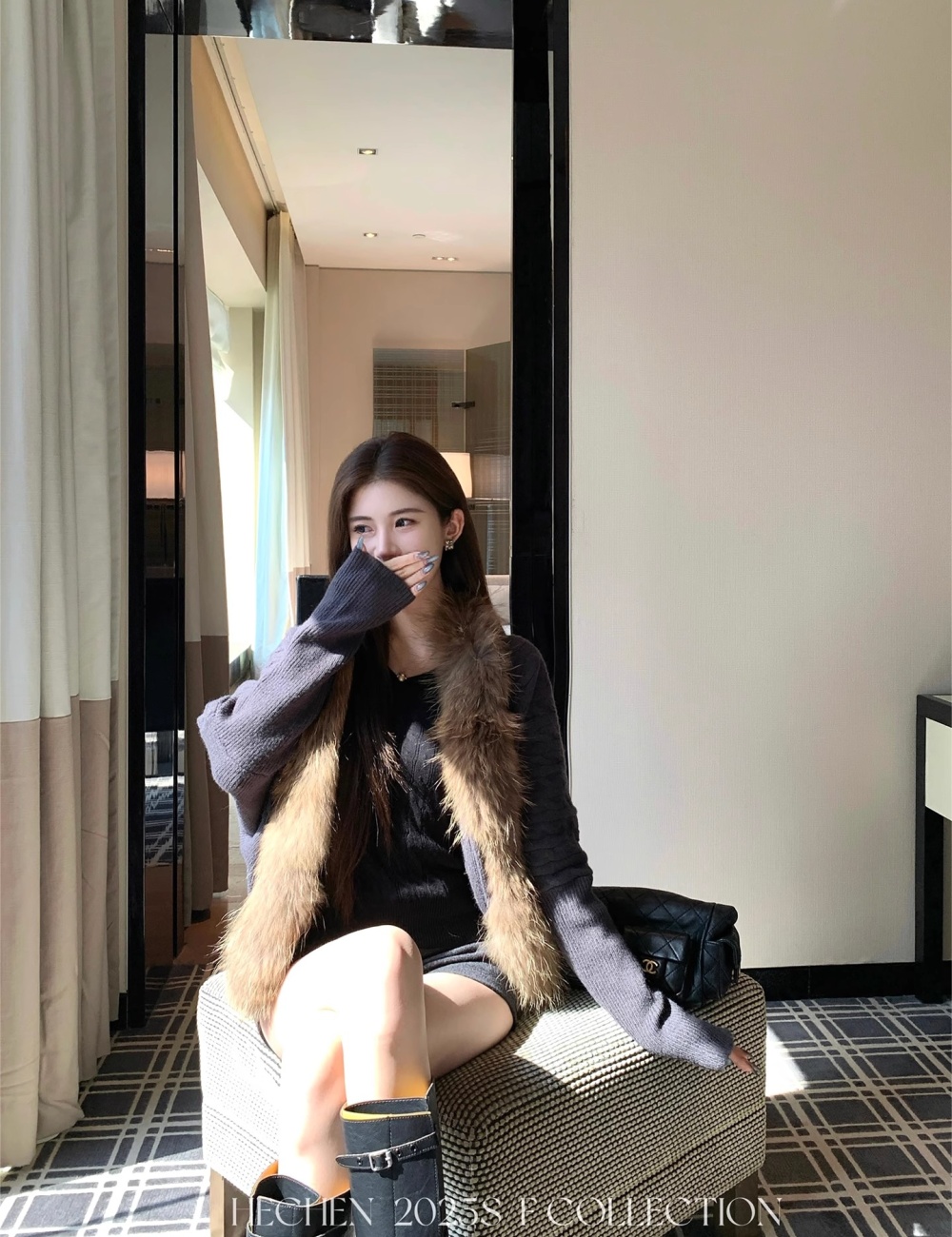 Korean style long sleeve sweater knitted coat