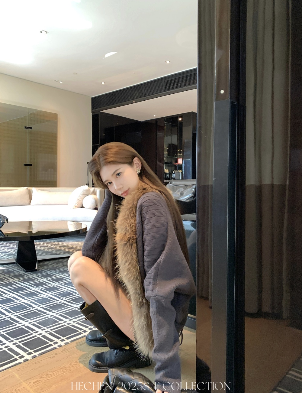Korean style long sleeve sweater knitted coat