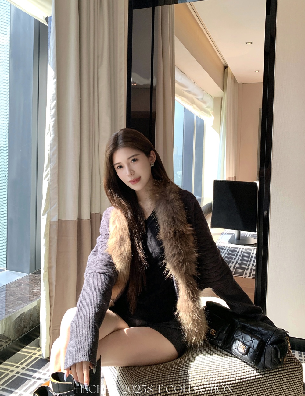 Korean style long sleeve sweater knitted coat