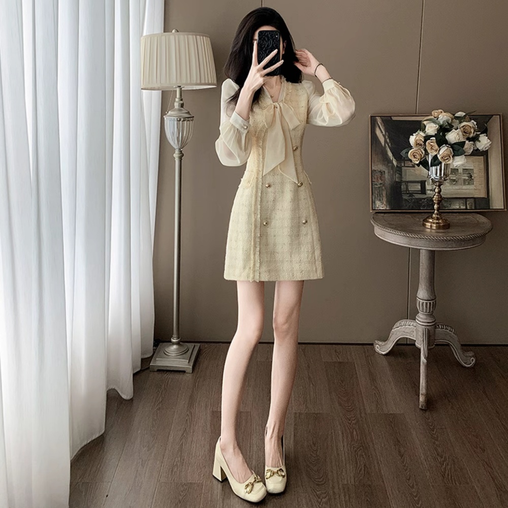 Temperament niche Pseudo-two dress for women