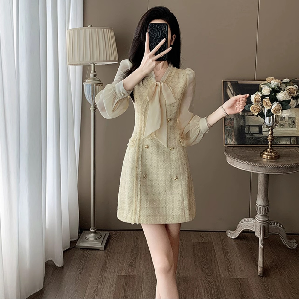 Temperament niche Pseudo-two dress for women