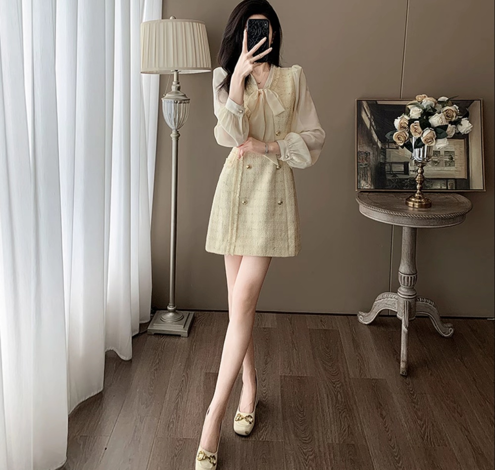 Temperament niche Pseudo-two dress for women