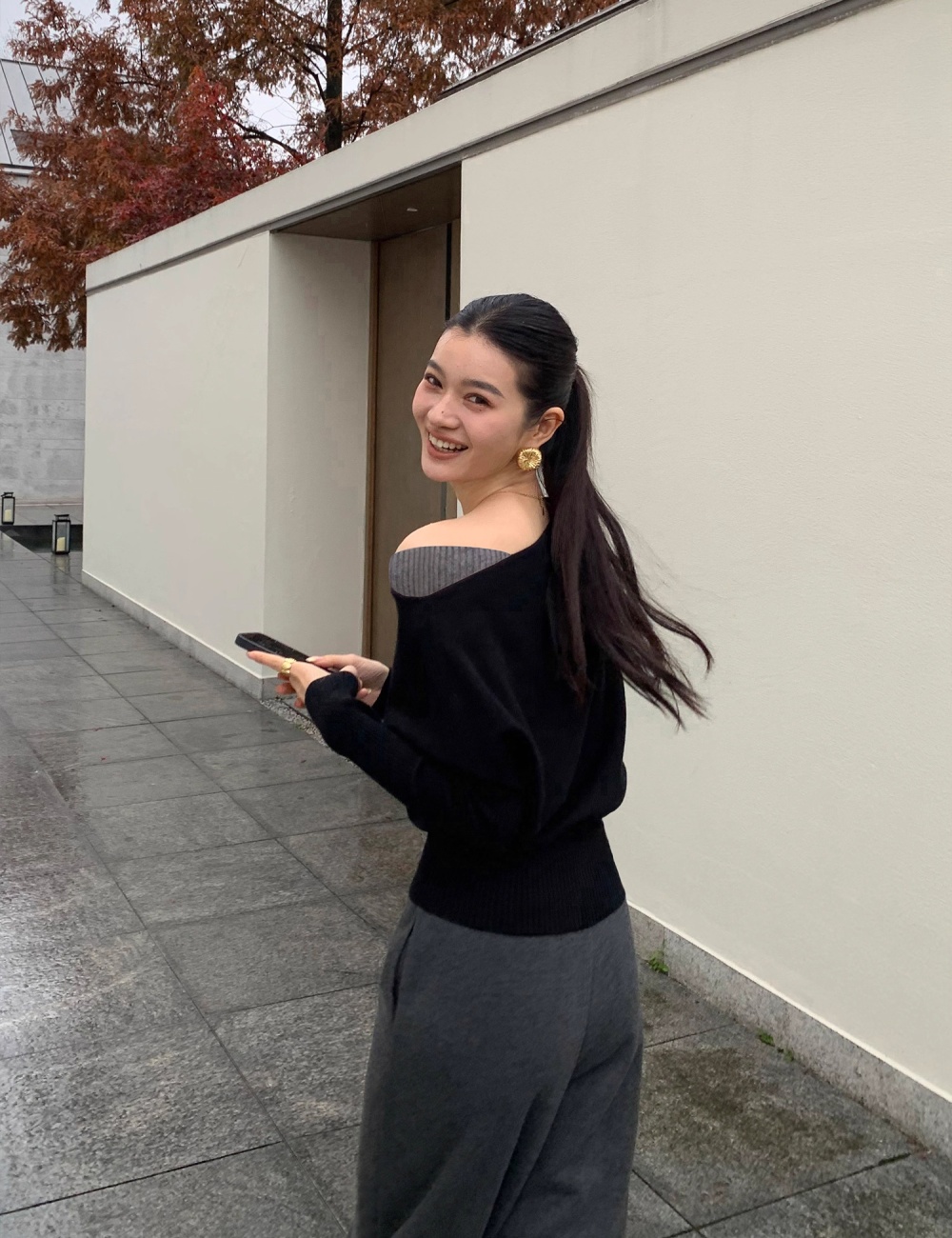Mixed colors tender sweater splice tops for women