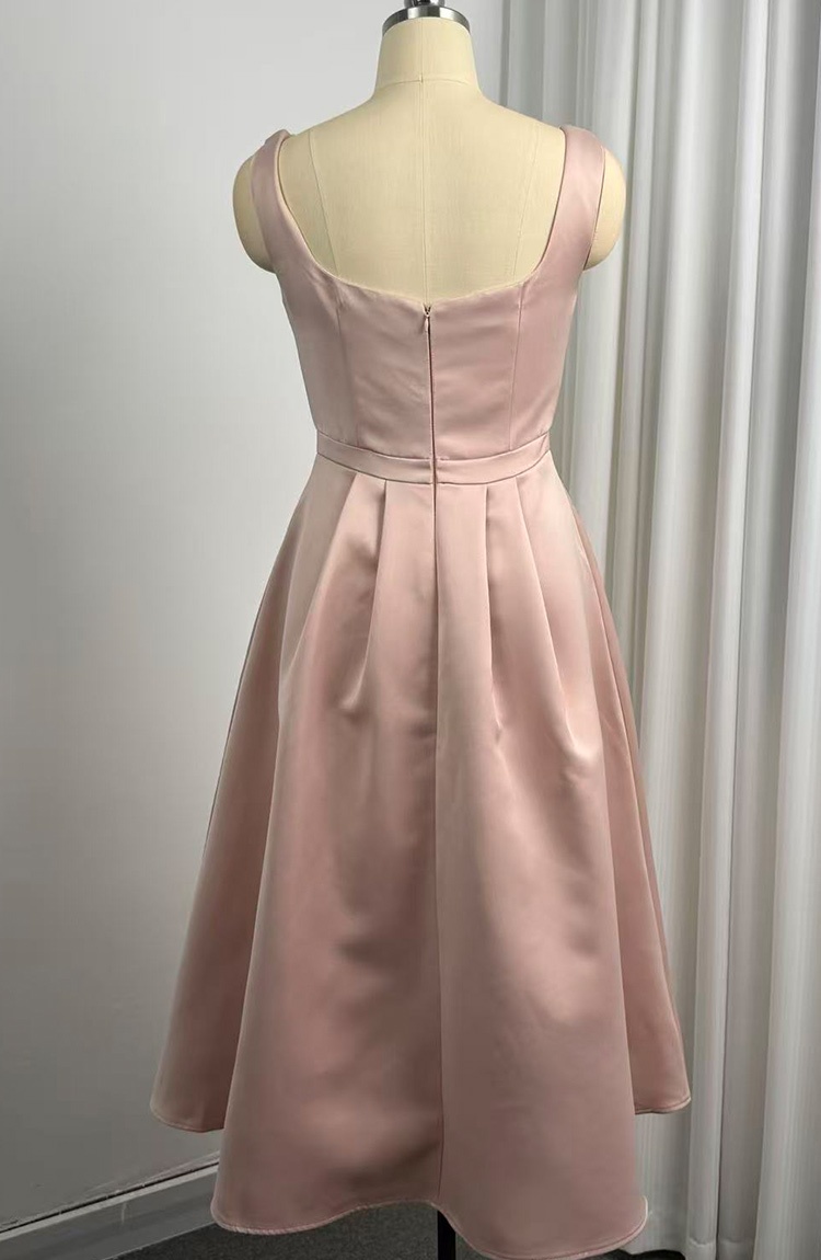 Sling pinched waist temperament France style dress