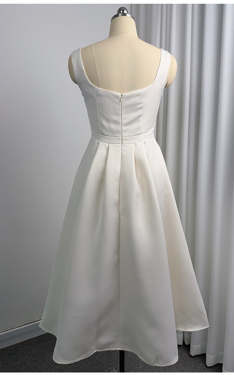 Sling France style elegant temperament pinched waist dress