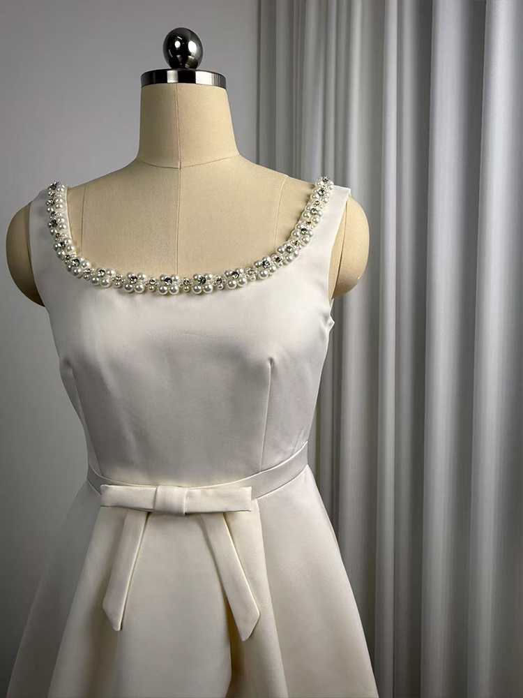 Sling France style elegant temperament pinched waist dress