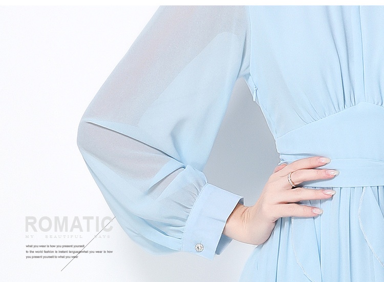 Elegant light luxury France style pure dress