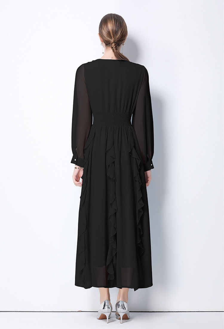 Elegant light luxury France style pure dress