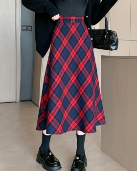 Large yard thick long skirt plaid skirt for women