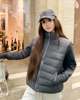 Short knitted coat autumn and winter temperament down coat