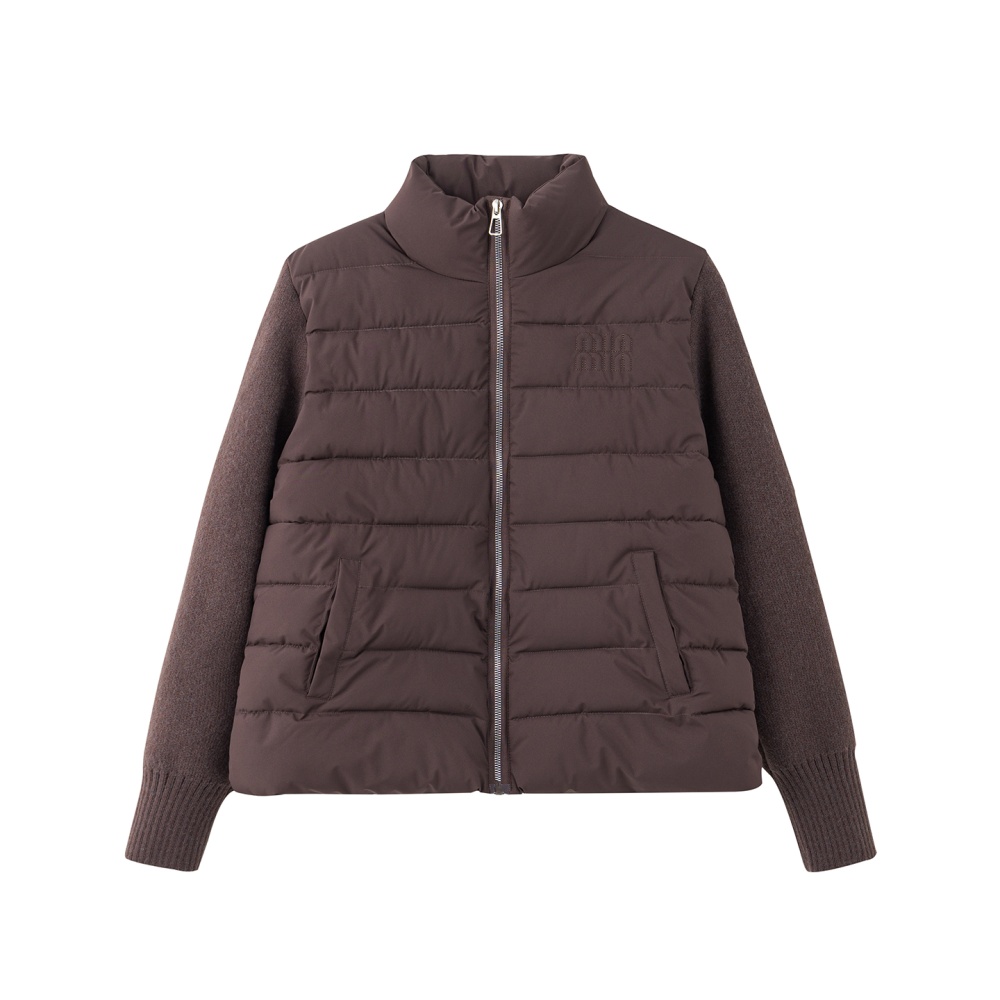 Short knitted coat autumn and winter temperament down coat