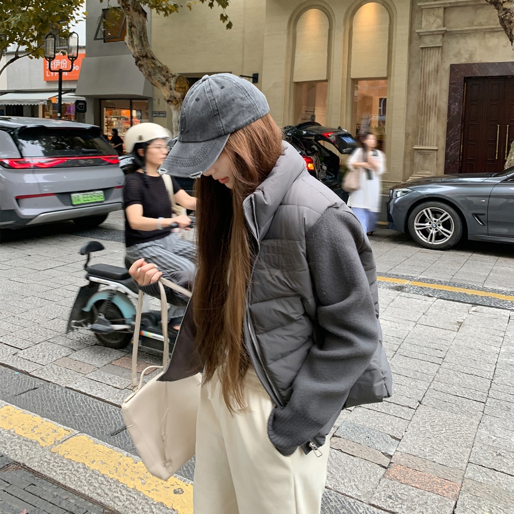 Short knitted coat autumn and winter temperament down coat