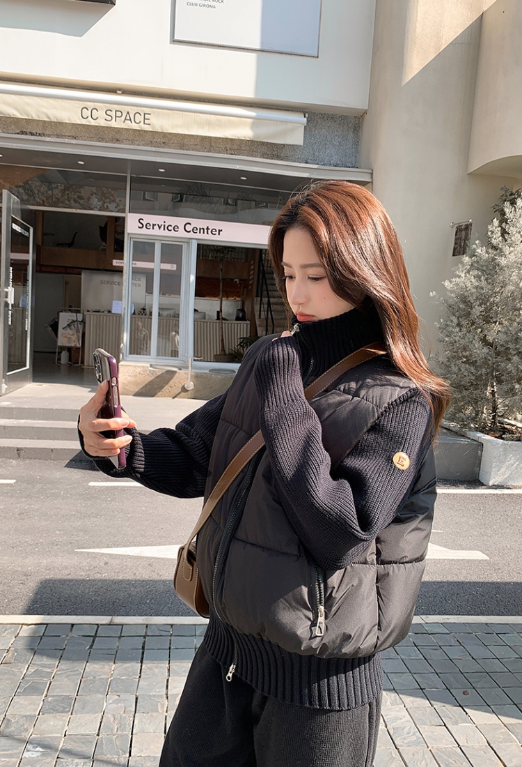 Short splice thermal sweater niche France style coat