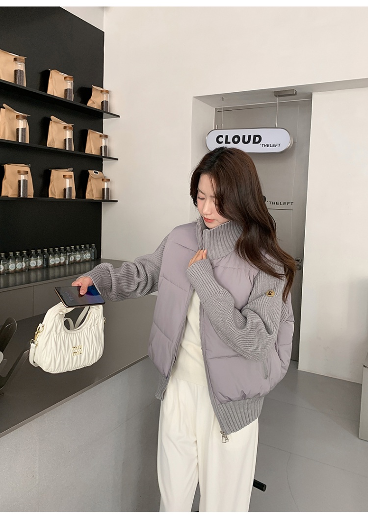 Short splice thermal sweater niche France style coat