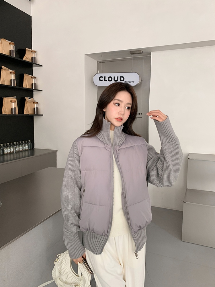 Short splice thermal sweater niche France style coat