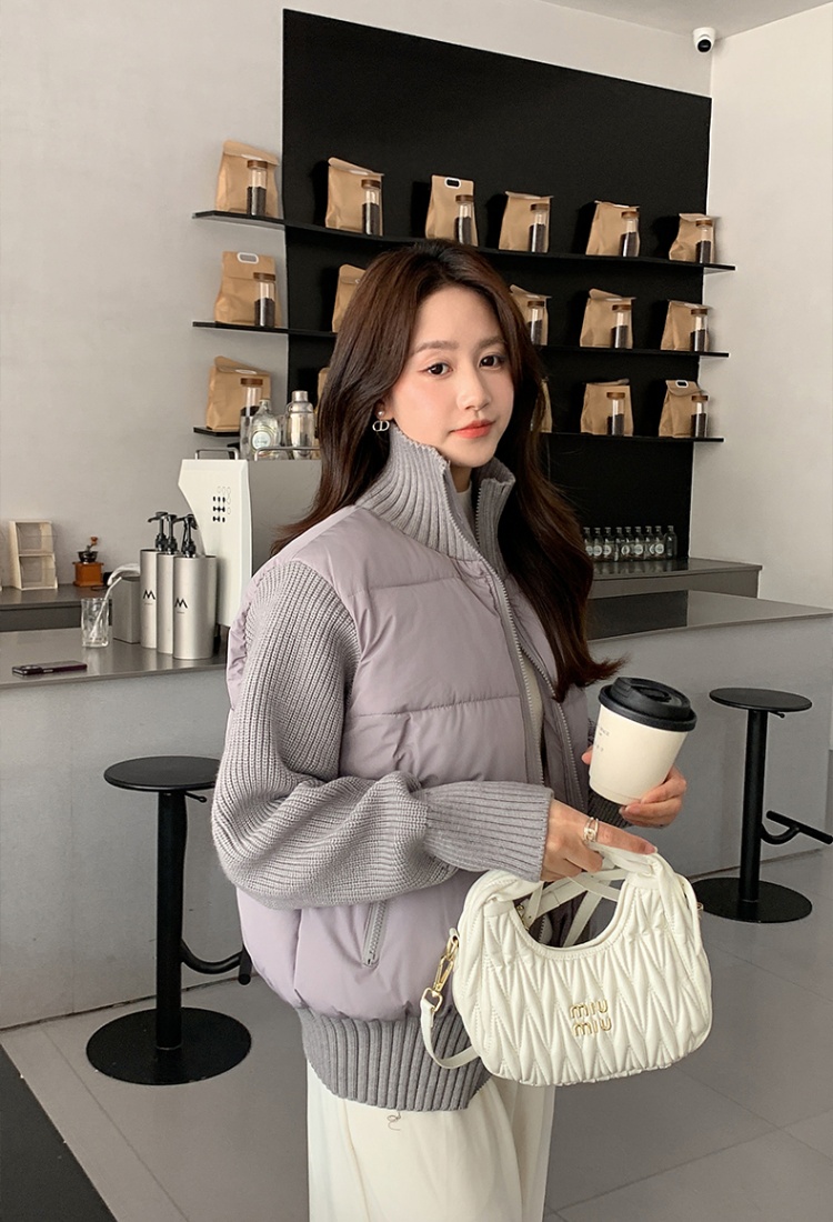 Short splice thermal sweater niche France style coat