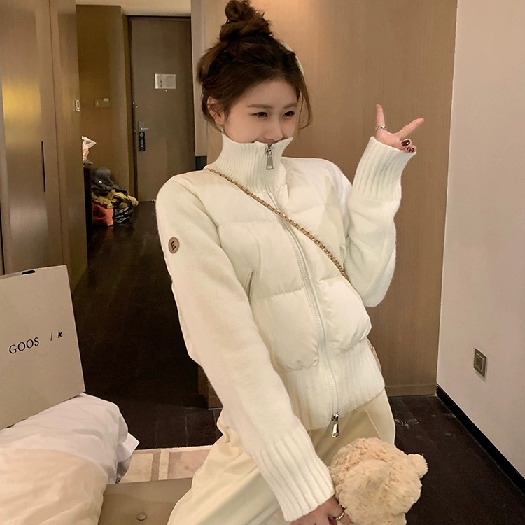 Short splice thermal sweater niche France style coat