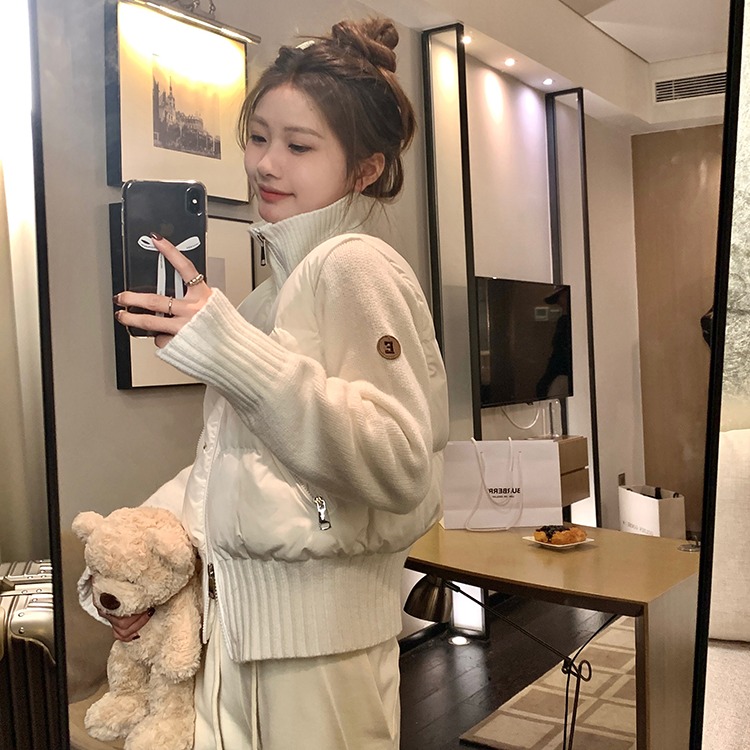 Short splice thermal sweater niche France style coat