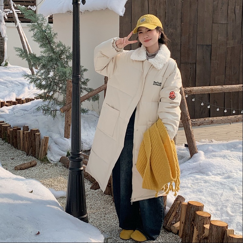 Winter college style cotton coat loose thick coat for women