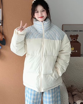 Couples winter cotton coat splice bread clothing