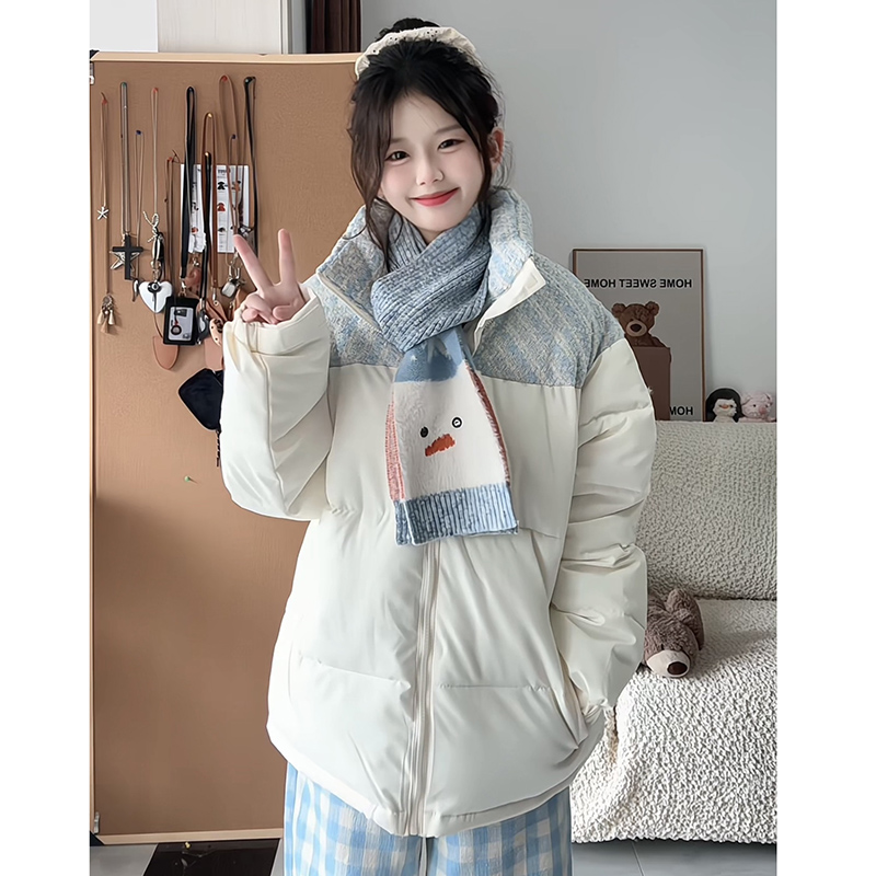 Couples winter cotton coat splice bread clothing