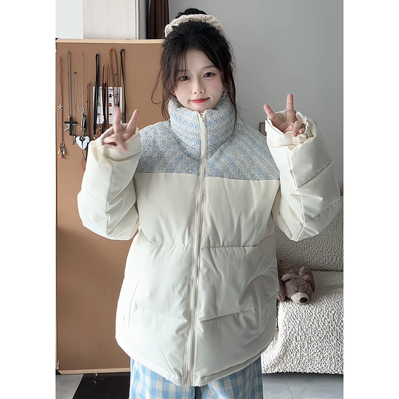 Couples winter cotton coat splice bread clothing