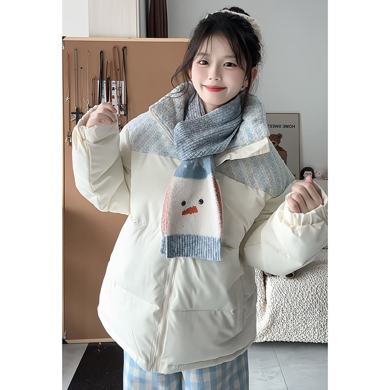 Couples winter cotton coat splice bread clothing