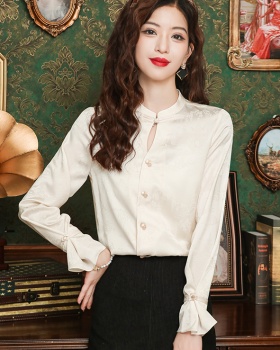 Autumn silk tops Chinese style niche shirt