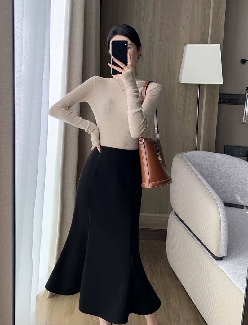 Woolen mermaid autumn and winter skirt for women