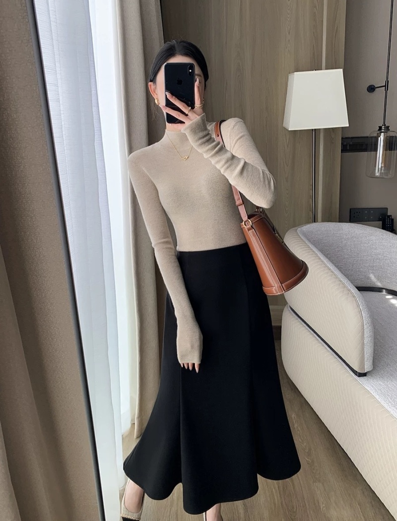 Woolen mermaid autumn and winter skirt for women