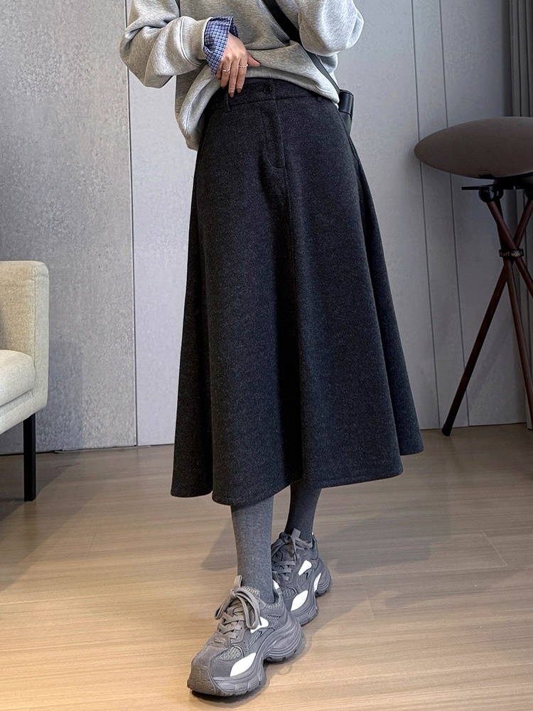 A-line temperament France style autumn and winter skirt