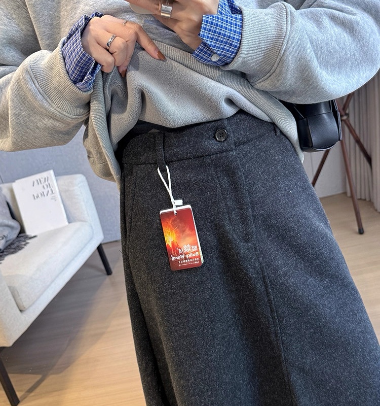 A-line temperament France style autumn and winter skirt