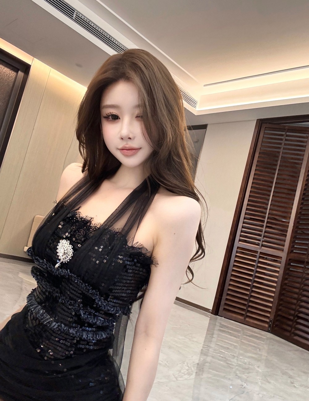 France style halter slim gauze spicegirl dress