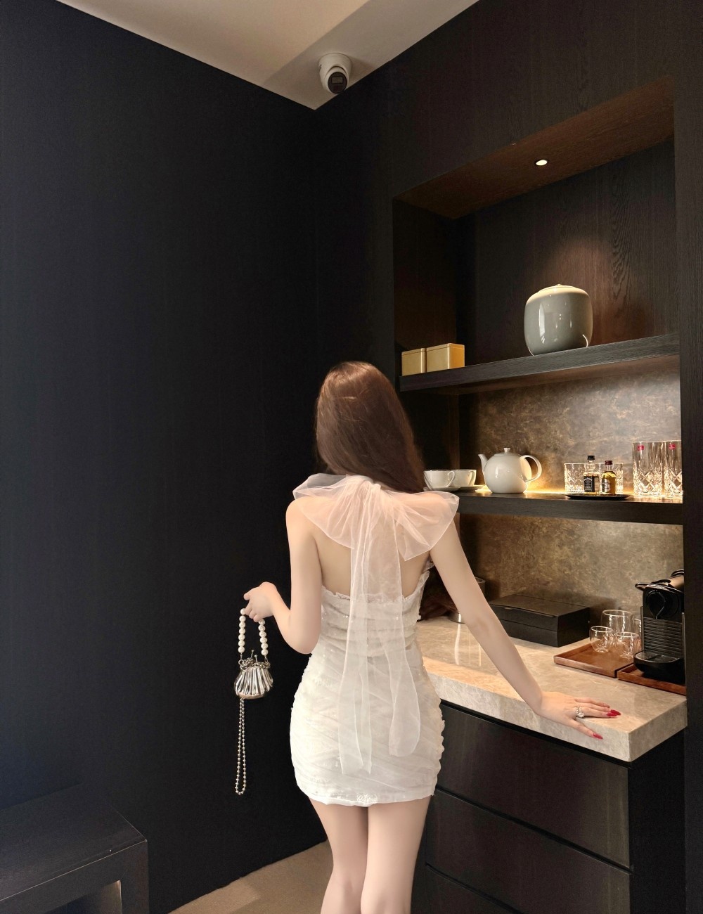 France style halter slim gauze spicegirl dress