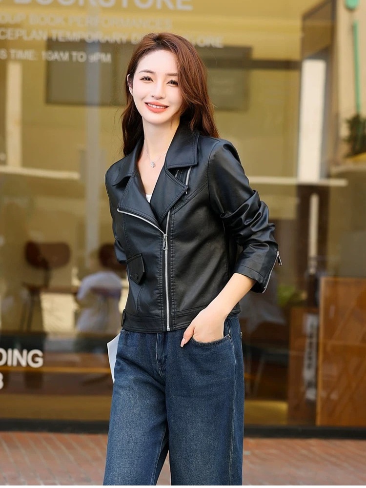 PU wallet autumn and winter coat for women