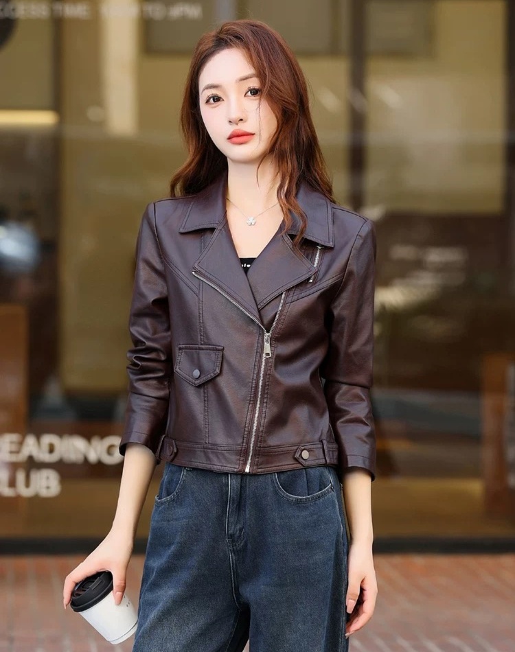 PU wallet autumn and winter coat for women