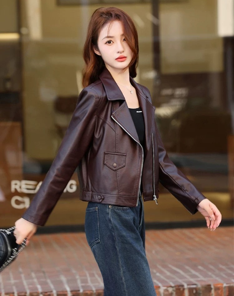 PU wallet autumn and winter coat for women