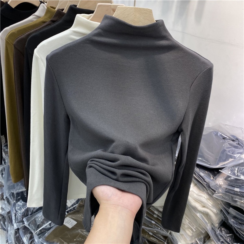 Inside the ride tops thick bottoming shirt for women