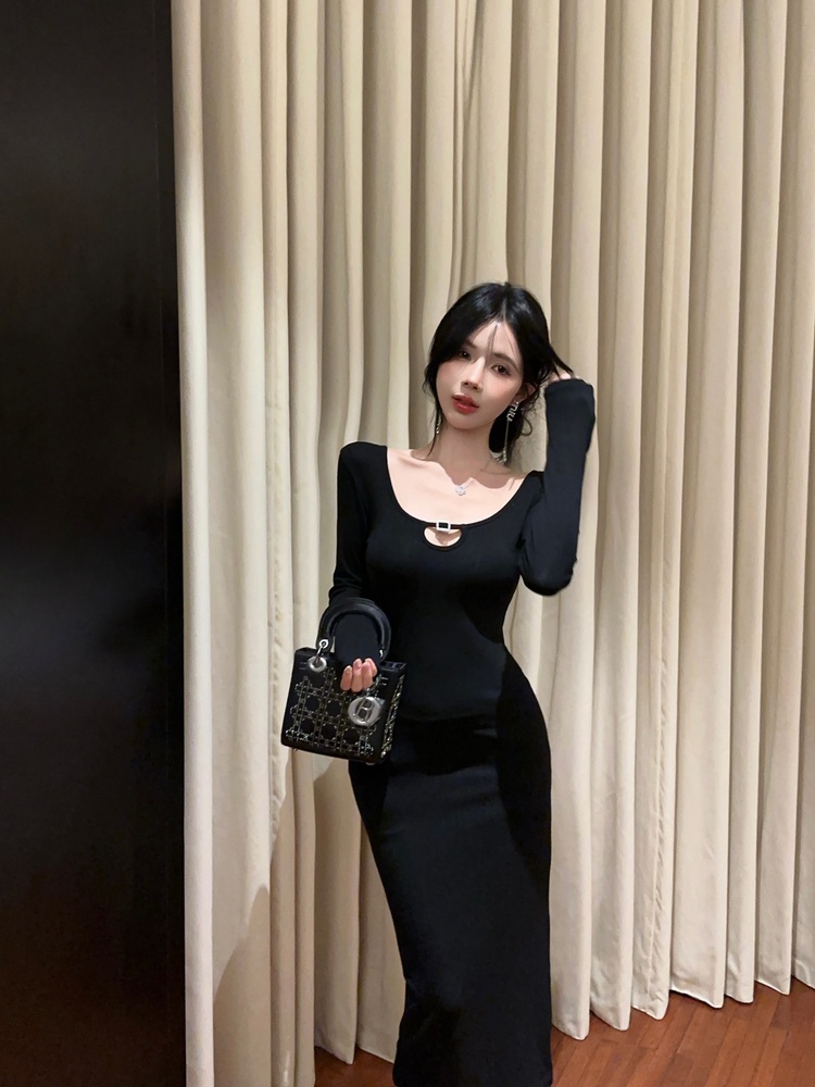 Package hip sexy France style hollow slim dress for women
