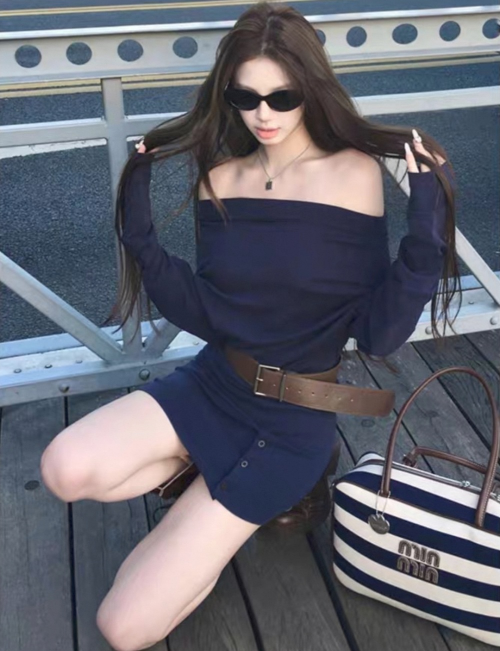 Temperament dress package hip T-back for women