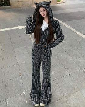 Lazy autumn and winter hoodie 2pcs set for women