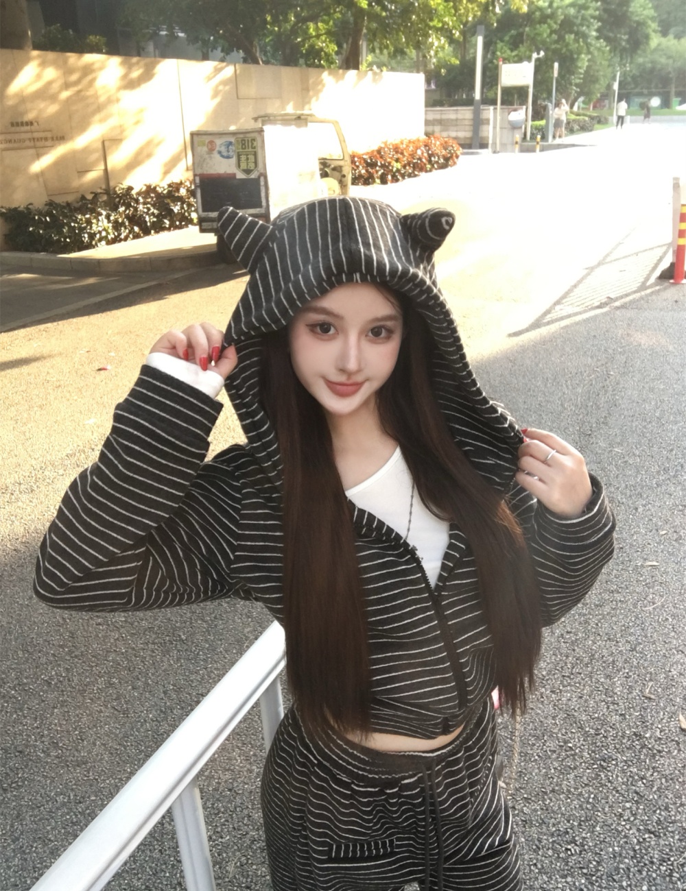 Lazy autumn and winter hoodie 2pcs set for women