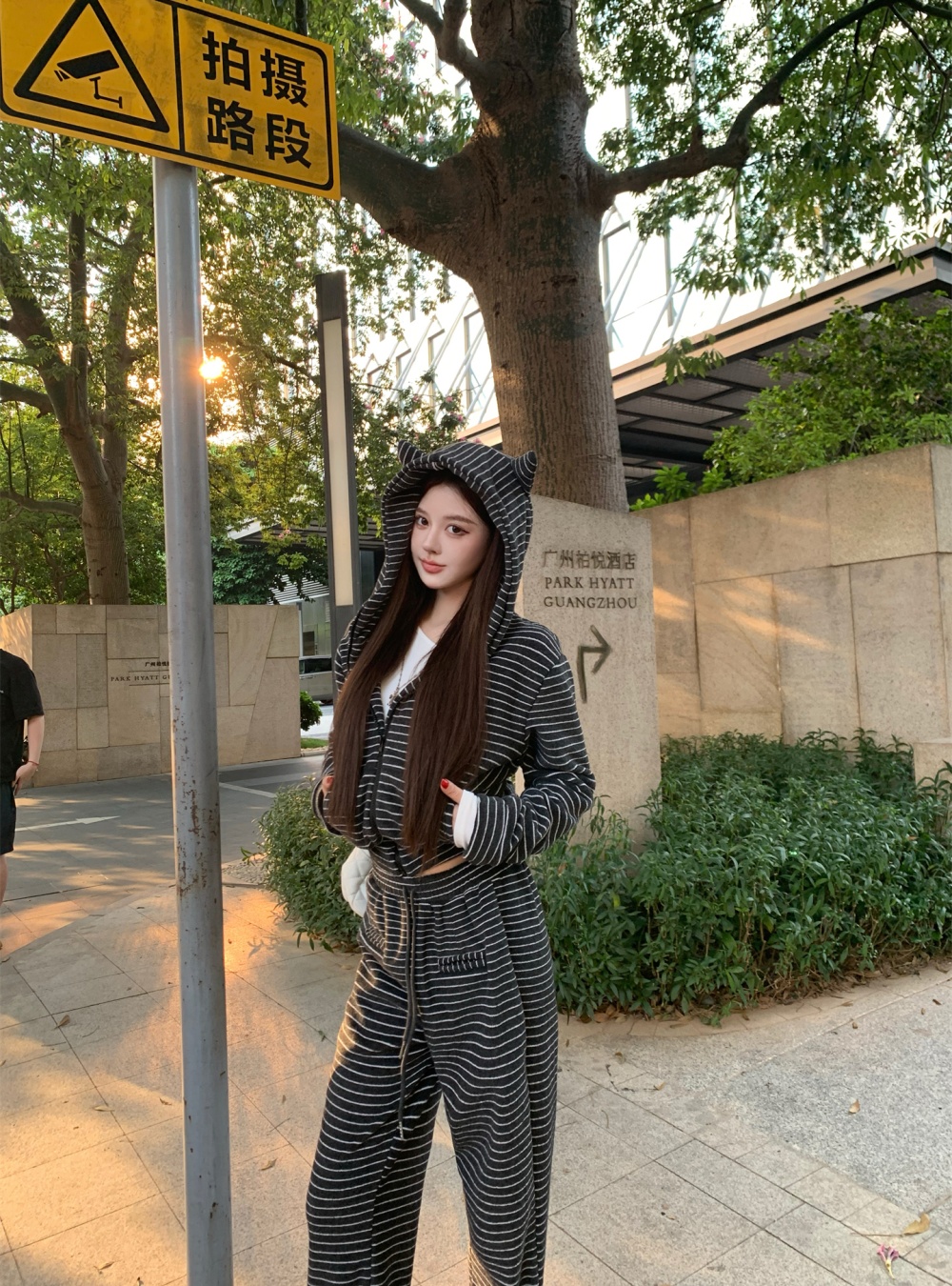 Lazy autumn and winter hoodie 2pcs set for women