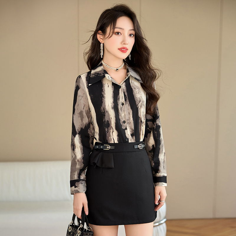 All-match profession autumn slim shirt for women