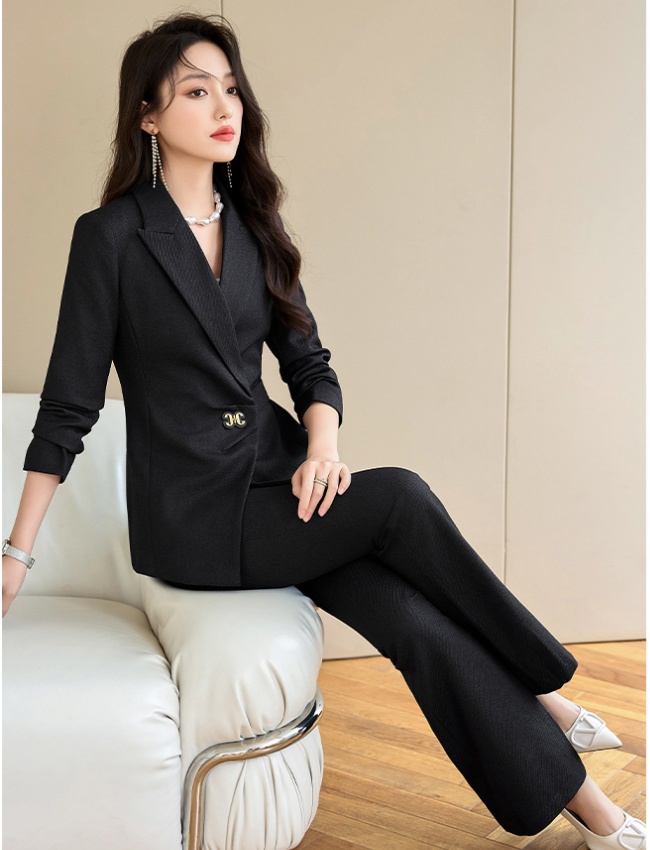 Overalls business suit fashion coat 2pcs set for women