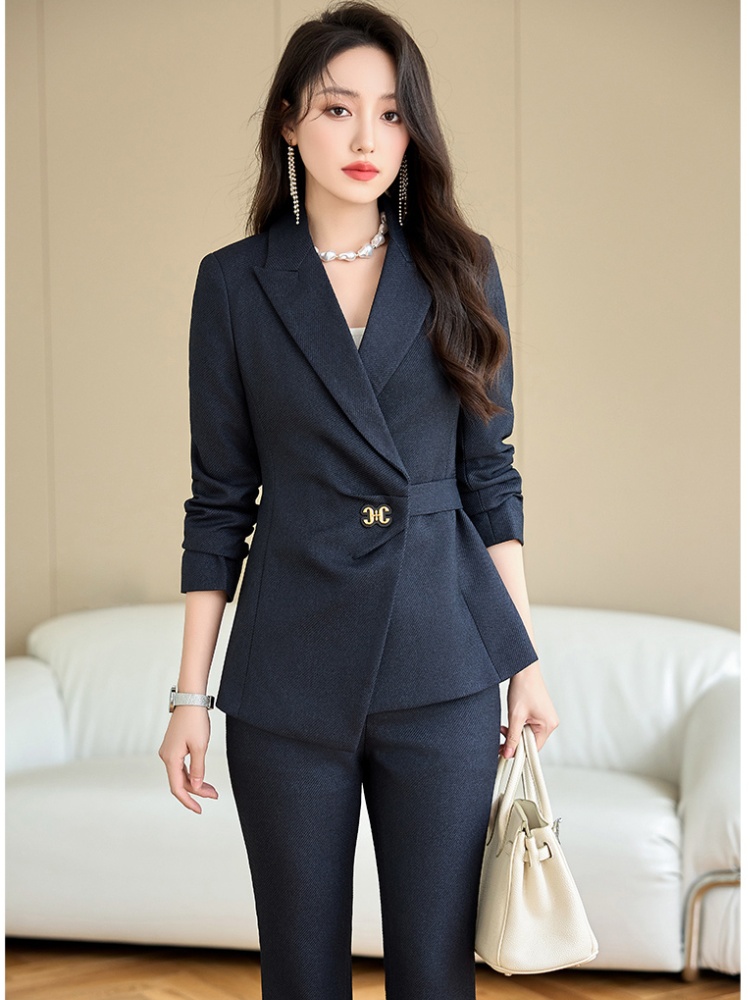 Overalls business suit fashion coat 2pcs set for women