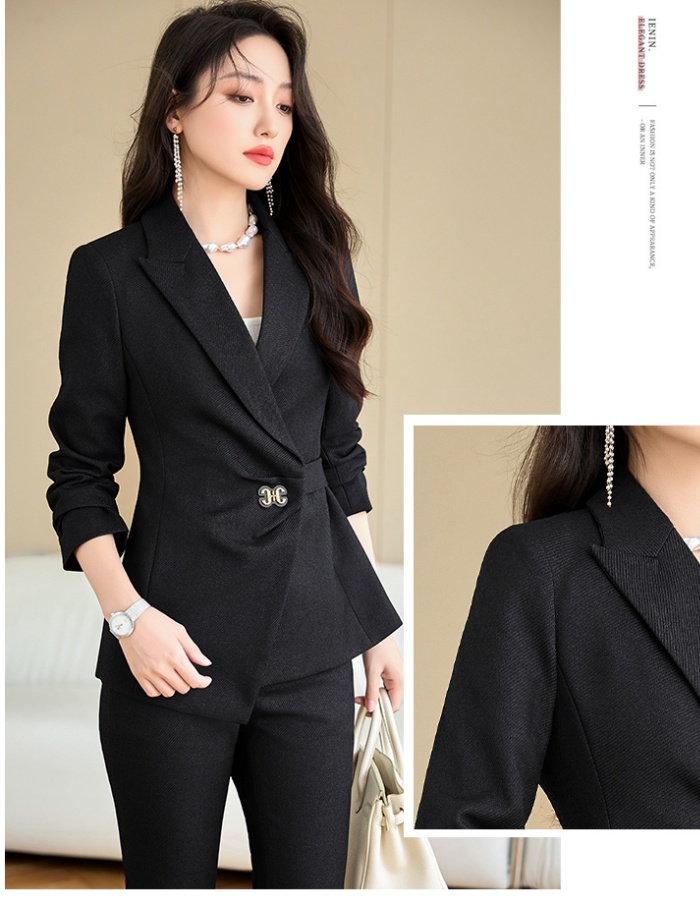 Overalls business suit fashion coat 2pcs set for women