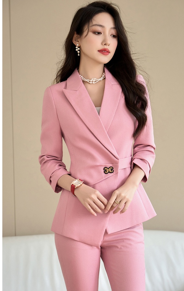 Overalls business suit fashion coat 2pcs set for women